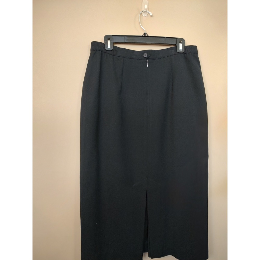 Hawksley & Wight Black Midi Pencil Skirt Size 14 High Waist Career Professional